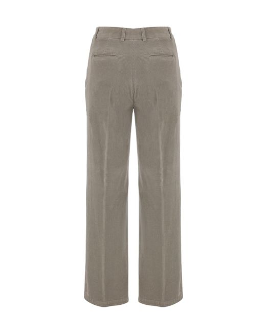 Ql2 Gray Teodora Ribbed Straight-Leg Pants