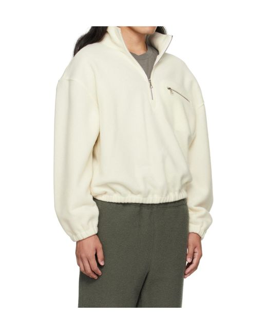 Rier Natural Half-Zip Fleece Sweatshirt for men