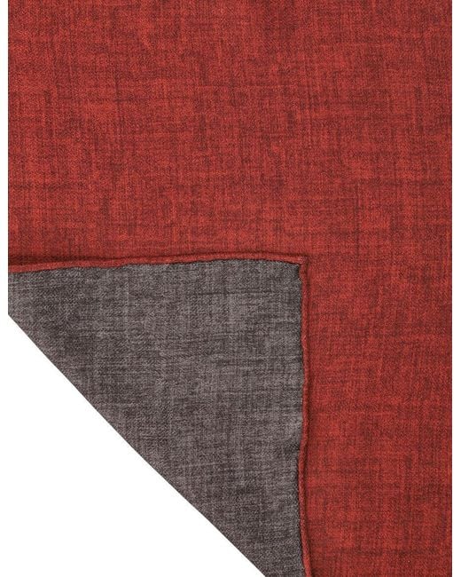 Brunello Cucinelli Red Logo Patch Finished Edge Pocket Square for men