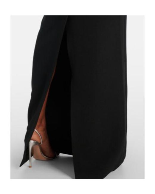 Safiyaa Black Embellished Crêpe Gown