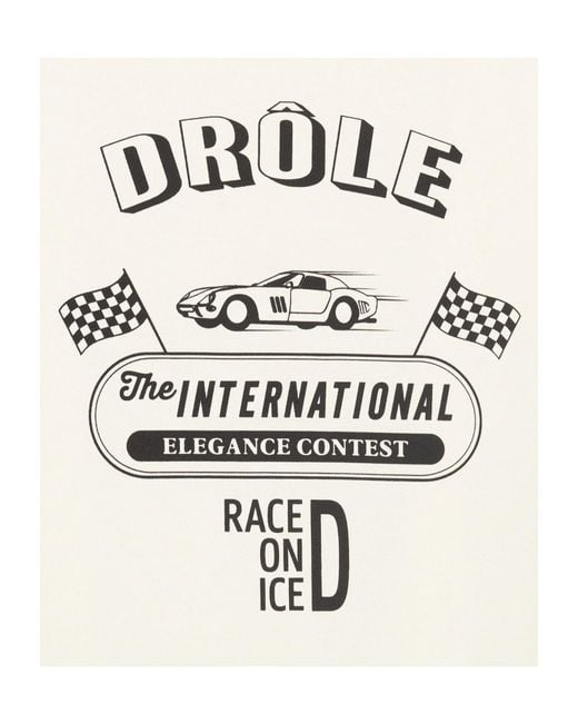 Drole de Monsieur White Crew Neck T-Shirt for men