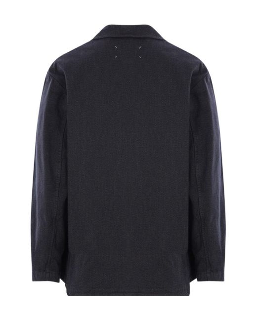 Maison Margiela Blue Caban Jacket for men