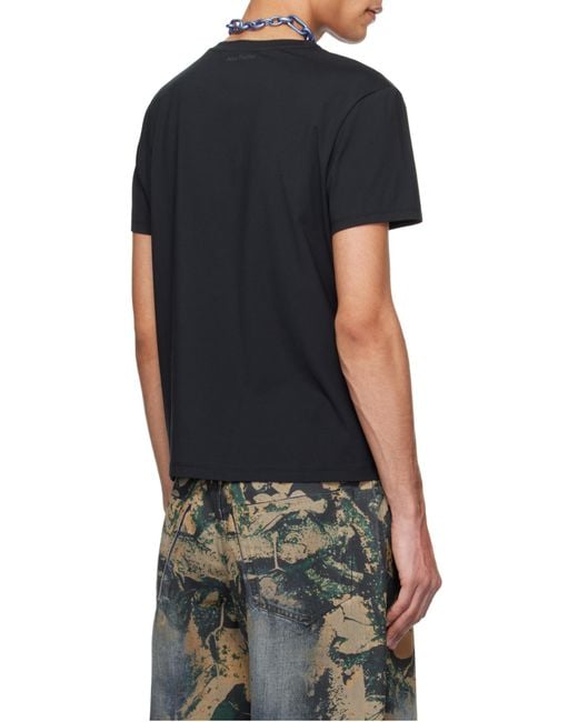 Acne Black Regular Fit T-Shirt for men