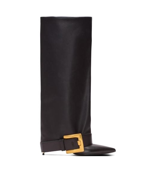 Balmain Black Anthem Calfskin Leather Boots