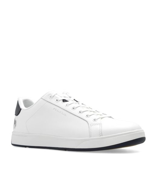 Paul Smith White Albany Zebra-Print Leather Sneakers for men