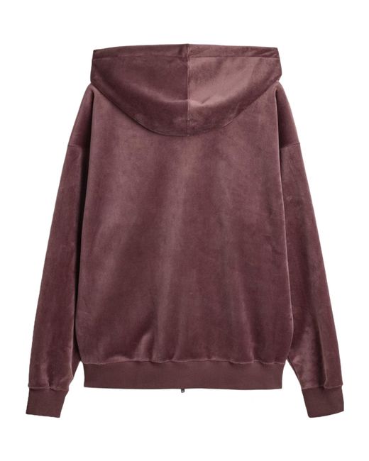 Y-3 Purple Ribbed Zip-Up Hoodie for men