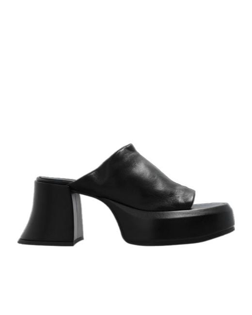 Miista Black Round Head High-Heeled Sandals