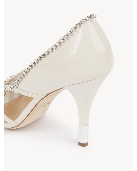 Chloé White Open-Toed High-Heeled Sandals