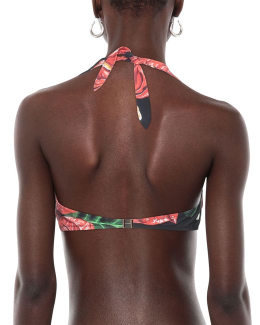 Dolce & Gabbana Red Printed Bikini Top