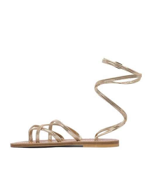 K. Jacques Metallic Strappy Sandals