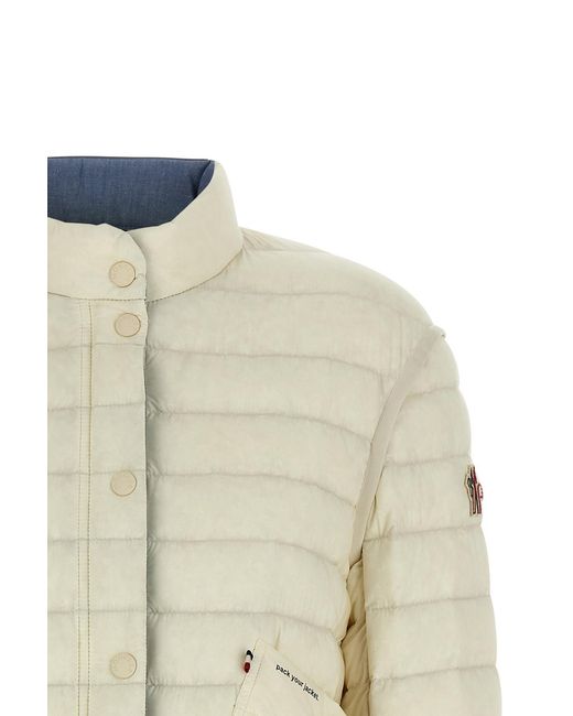 Moncler White Grenoble Madulains Logo Patch Quilted Jacket