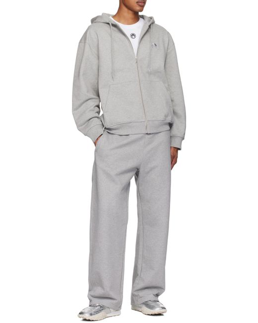 MARINE SERRE White Moon Logo Fleece Sweatpants for men