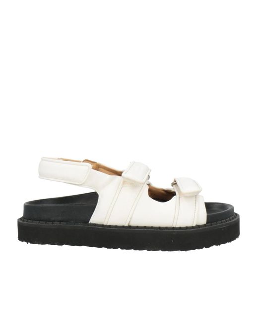 Isabel Marant White Minimalist Leather Sandals
