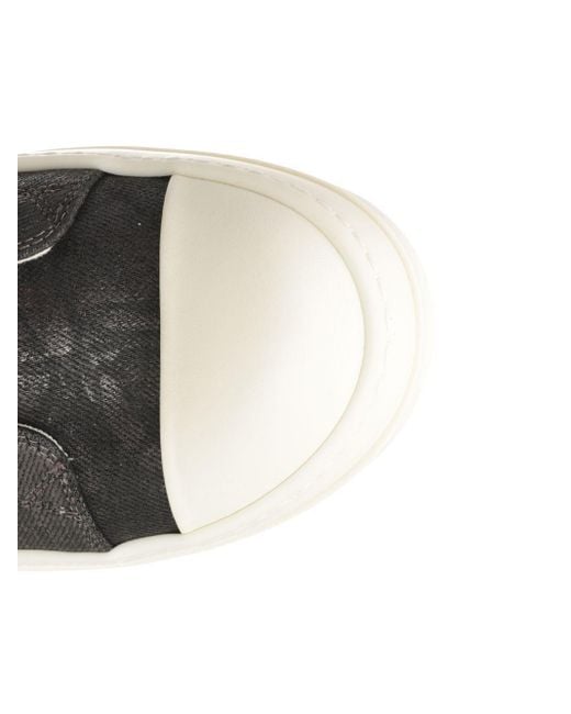 Rick Owens Black Drkshdw Metallic Denim Sneaker for men