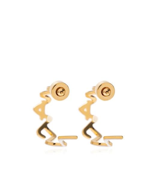 Marni White Zig-Zag Hoop Earrings