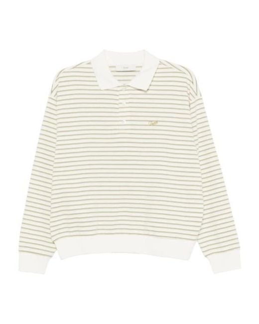 DUNST White Striped T-Shirt