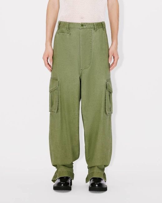 KENZO Green Adjustable Cargo Pants for men