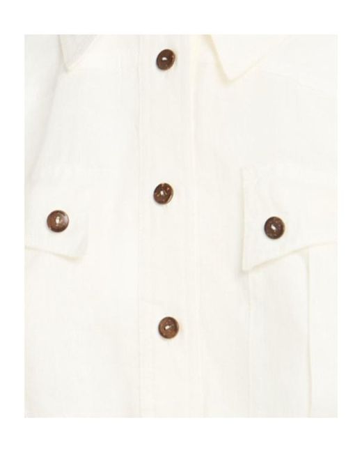 Zimmermann White Rhiannon Cuffed Linen Playsuit