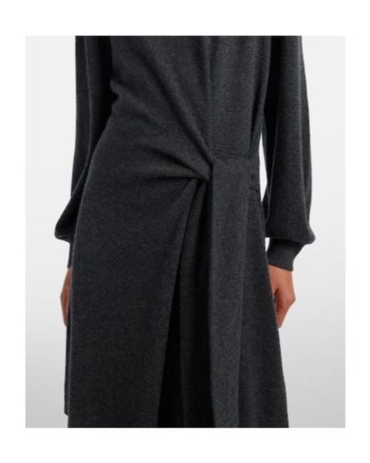 Lisa Yang Black Abrielle Gathered Cashmere Sweater Dress