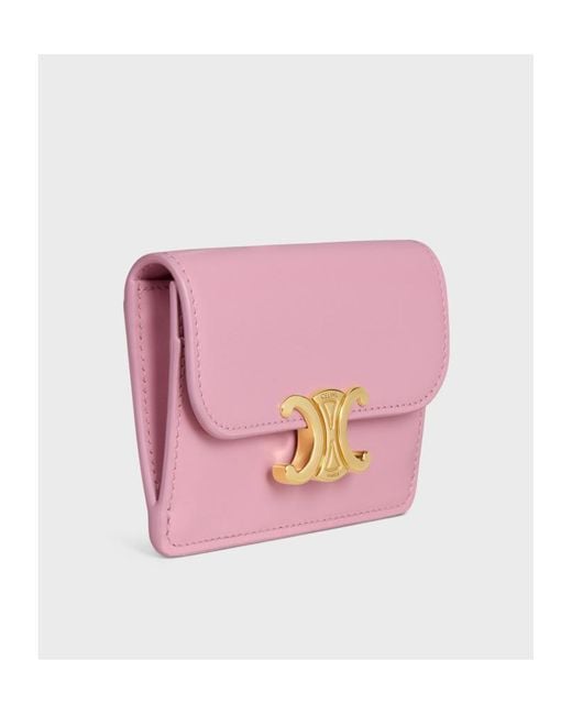 Céline Pink Triomphe Flap Card Holder