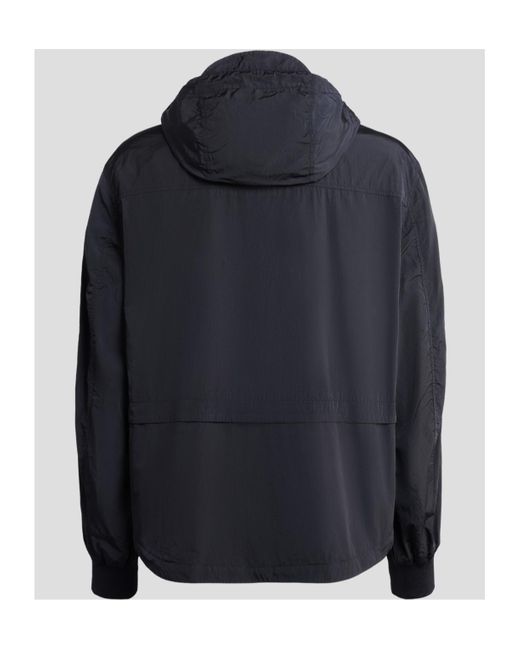 C P Company Blue Drawstring-Hood Zip-Fastening Jacket for men
