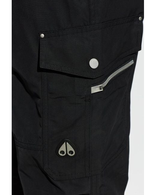 Moose Knuckles Black Zip-Pocket Cargo Pants for men