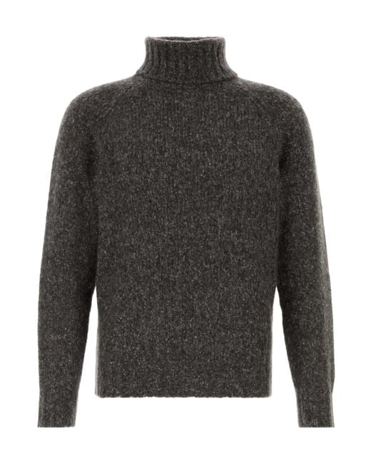 Brunello Cucinelli Gray Long Sleeve Turtleneck Jumper for men