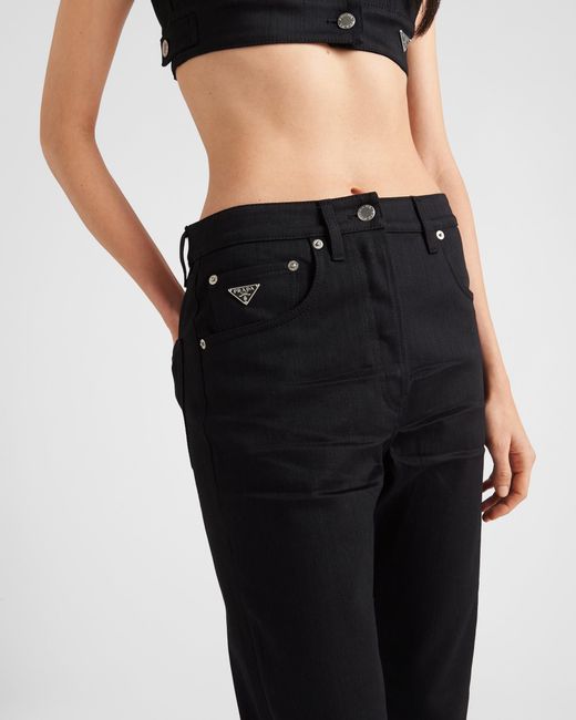 Prada Blue Stretch Denim Five-Pocket Jeans