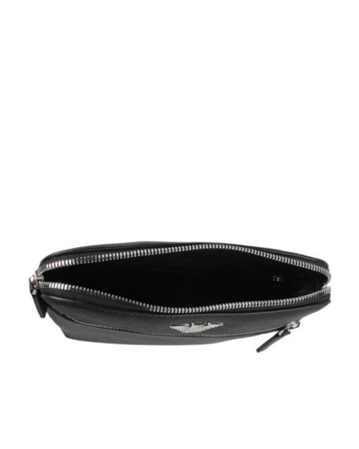 Emporio Armani Black Logo Plaque Small Messenger Bag for men