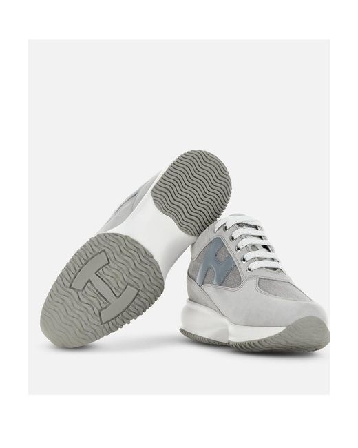 Hogan Gray Interactive Lace-Up Sneaker