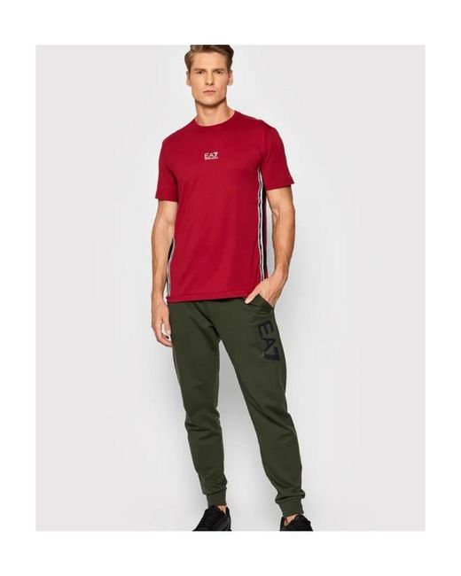 Emporio Armani Red Logo-Print Cotton T-Shirt for men