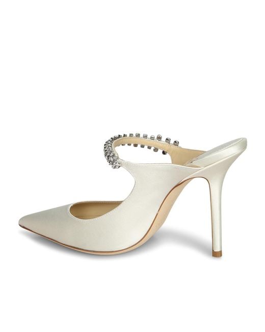 Jimmy Choo White Crystal-Embellished Pointed-Toe Pumps