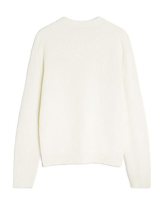 Maison Kitsuné White Maison Kitsuné Fox Head Intarsia Jumper for men
