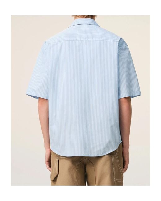 AMI Blue Ami Short Sleeve Ami De Coeur Boxy Shirt for men