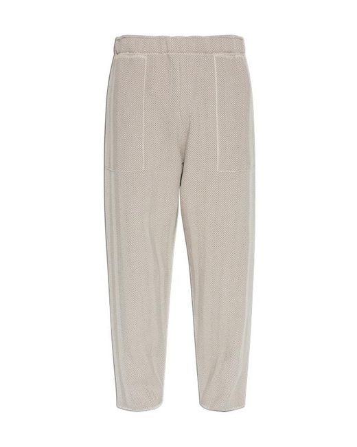 Homme Plissé Issey Miyake Gray Herringbone Casual Pants for men