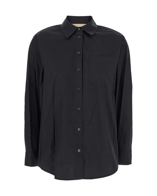 MICHAEL Michael Kors Black Stretch Poplin Shirt
