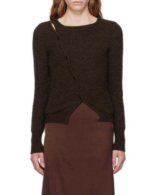 Jacquemus Brown La Pau Cut-Out Long-Sleeved Cardigan