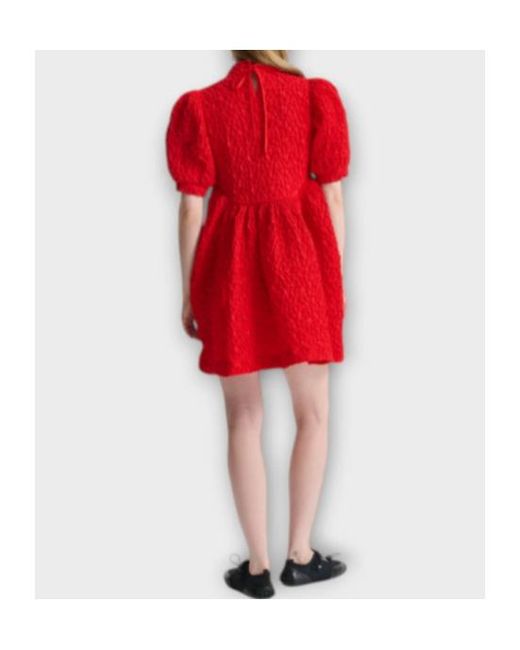 CECILIE BAHNSEN Red Short-Sleeved Dress