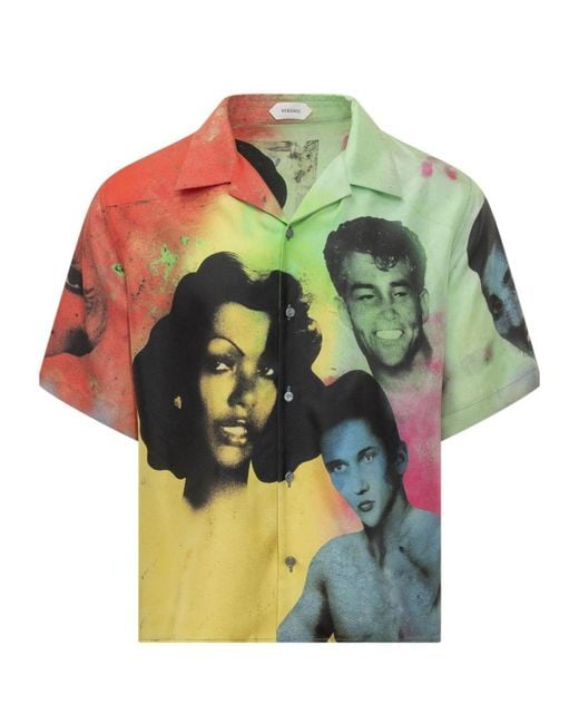 Versace Multicolor Pattern-Printed Twill Shirt for men