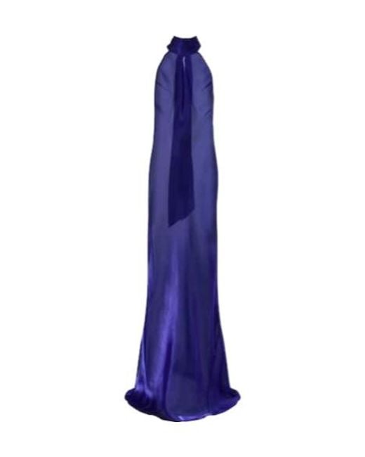 Galvan Purple Sienna Semi-Sheer Organza Gown