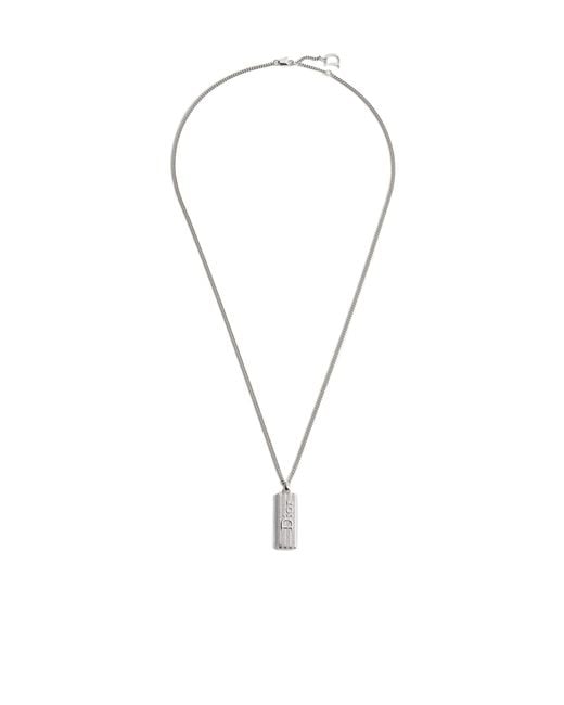 Dior Metallic Homme Guilloché Plate Pendant Necklace for men