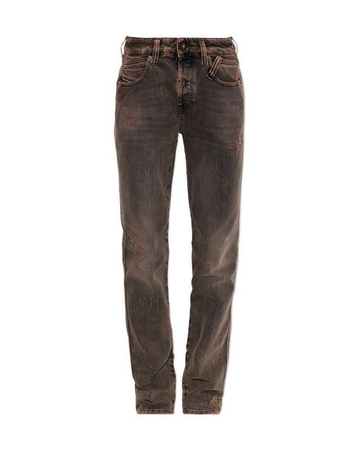DIESEL Gray Belt-Loop Jeans