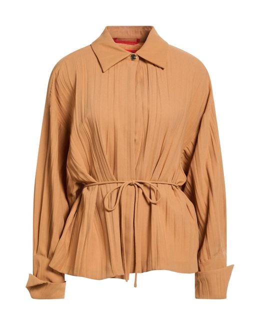 MAX&Co. Brown Solid Colour Shirts Blouses