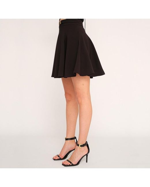 Versace Jeans Black Flared Mini Skirt