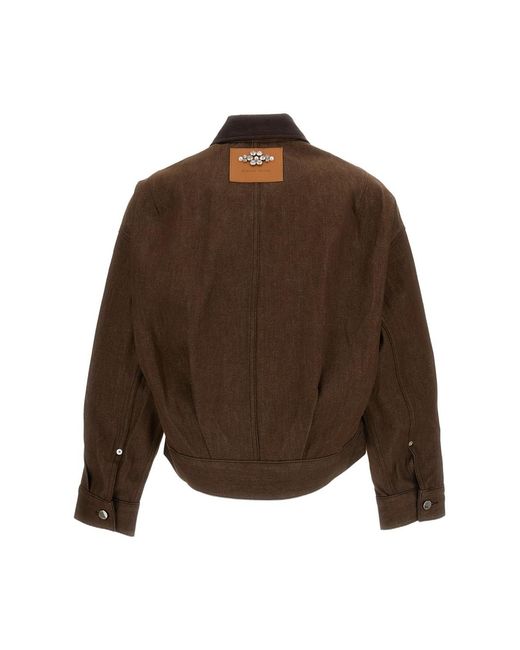 Simone Rocha Brown Long-Sleeved Casual Jacket