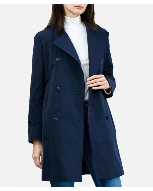 Max Mara Blue Double-Breasted Belt Coat