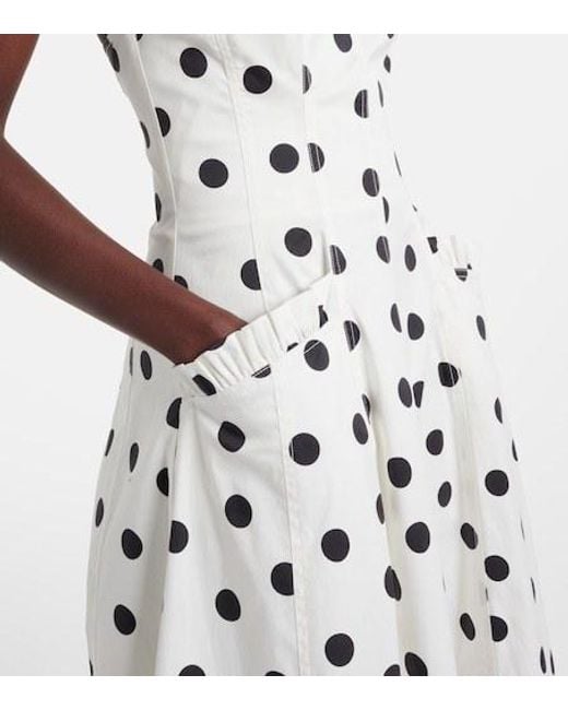 Rebecca Vallance White Maisie Polka-Dot Cotton-Blend Maxi Dress