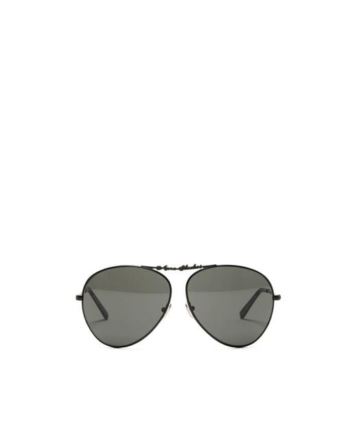 Acne Metallic Logo-Detail Pilot-Frame Sunglasses