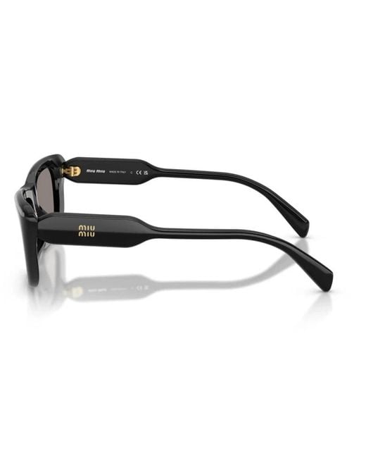 Miu Miu White Eyewear Rectangular Frame Sunglasses