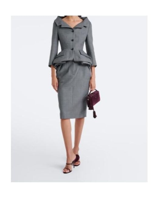 Magda Butrym Gray Wool Pencil Skirt
